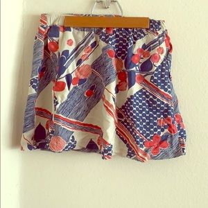 Red White and Blue patterned Mini with Pockets
